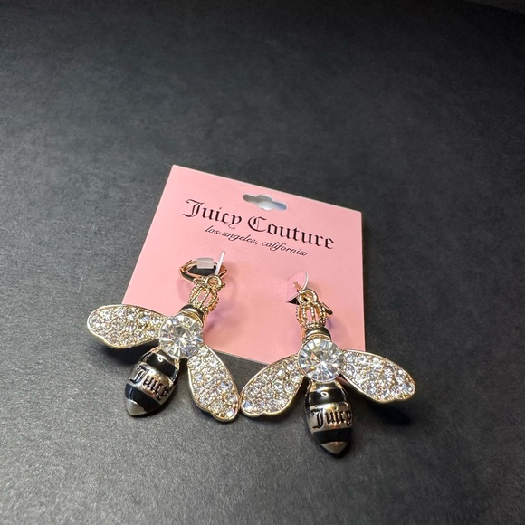 Juicy Couture Gold and Clear Rhinestone Queen Bee Earrings 🐝 - Picture 4 of 6